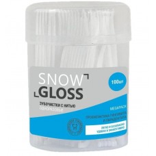 SNOW GLOSS Зубочистки с нитью одноразовые 100шт